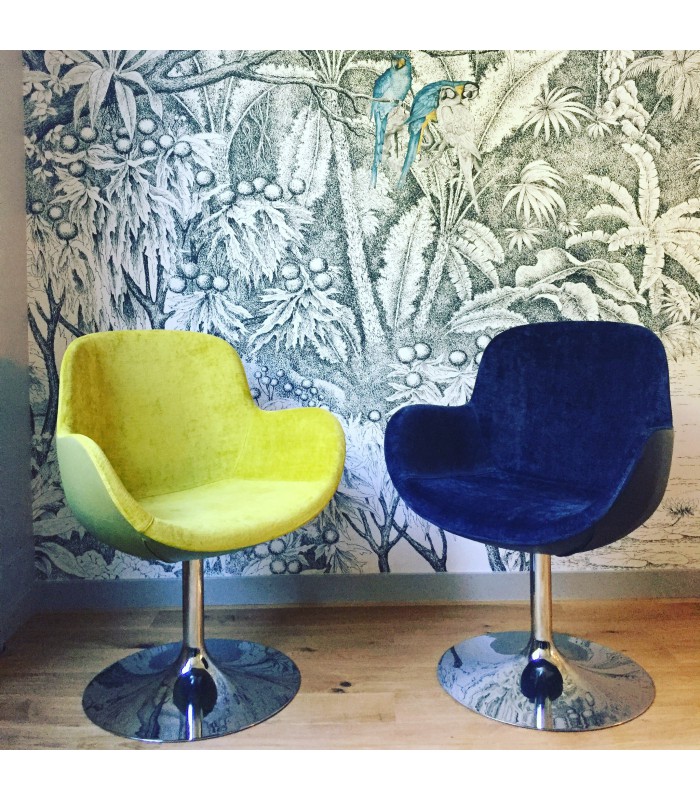 Fauteuil Design Roméo pied bombé inspiration 60's