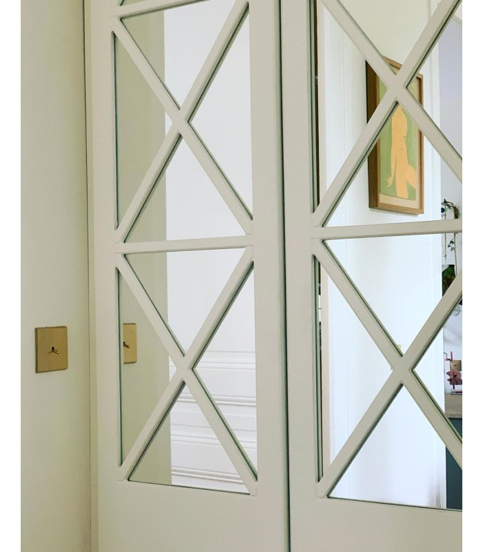 Porte de dressing en bois avec miroirs CAPUCINE