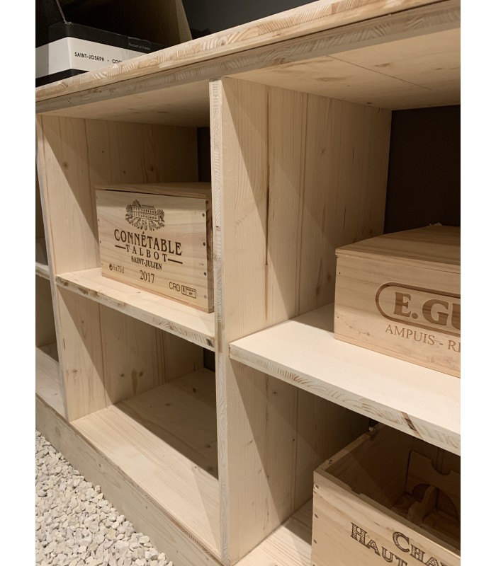 Rangement de cave à vin - console en bois