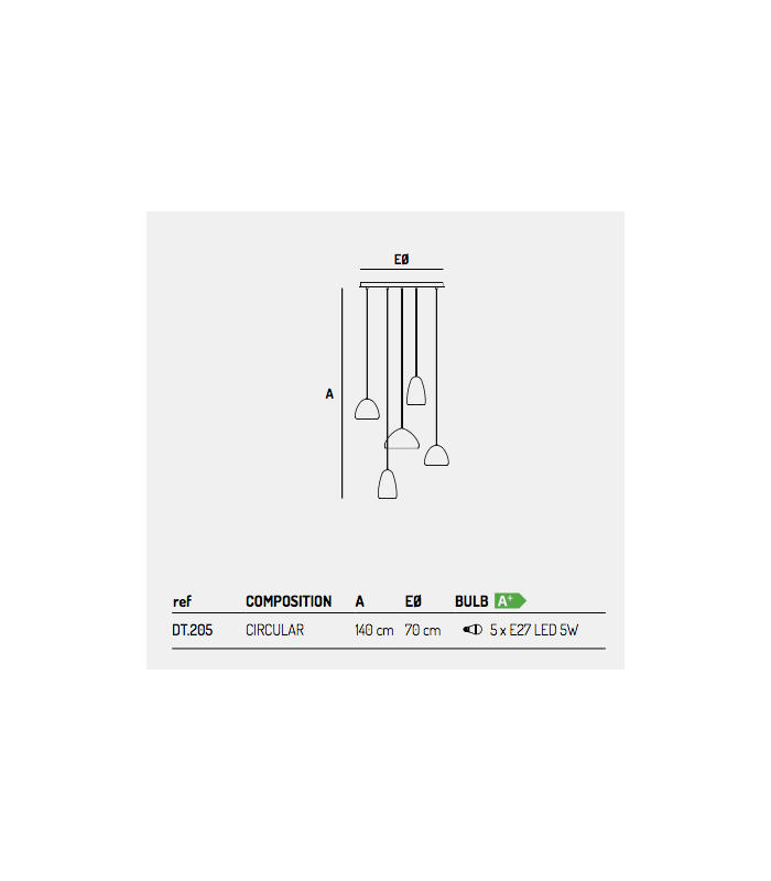 suspension japonaise circulaire  5 pendentifs 140 cm X 70 cm