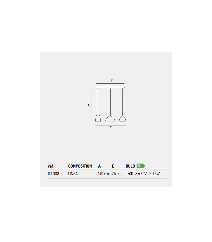 suspension linéaire 3 pendentifs