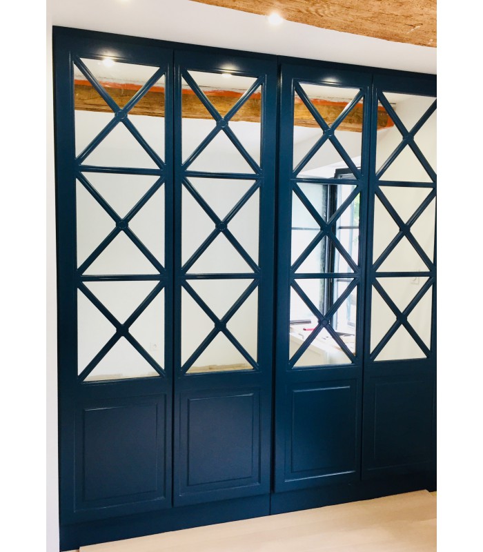 Porte de dressing en bois avec miroirs CAPUCINE